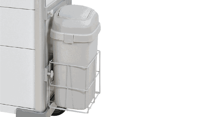 Swing-Top Waste Bin for Medical Cart