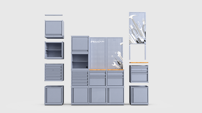 Modular Designed of Machan Lightweight Garage Storage System