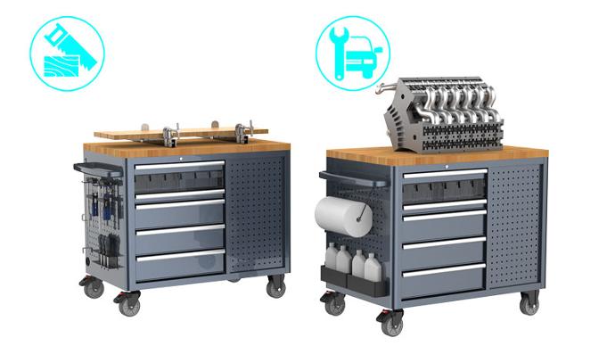 Multi-Purpose Configuration of Machan Rolling Mobile Island Tool Cart